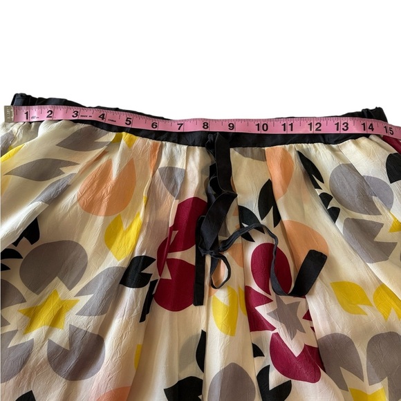 Johnny Was Womens XS Silk Skirt Pleated Boho Colorful Floral *Flaw* - Picture 5 of 8